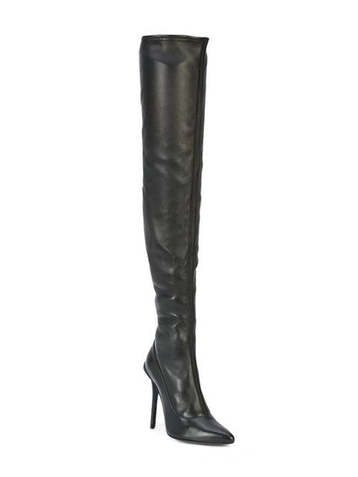 Shop Roberto Cavalli Knee Length Boots   In Black