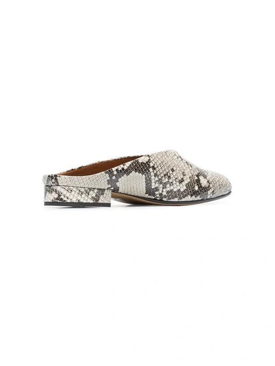 Shop Atp Atelier Snake Albi Leather Mules - Grey