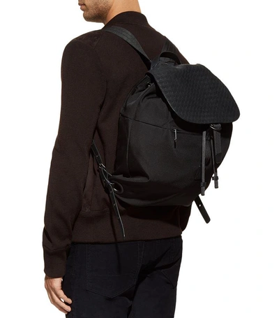 Shop Bottega Veneta Leather Intrecciato Backpack In Burgundy