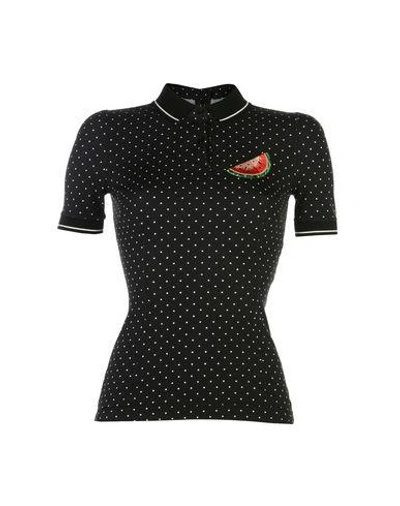 Shop Dolce & Gabbana Polo Shirts In Black