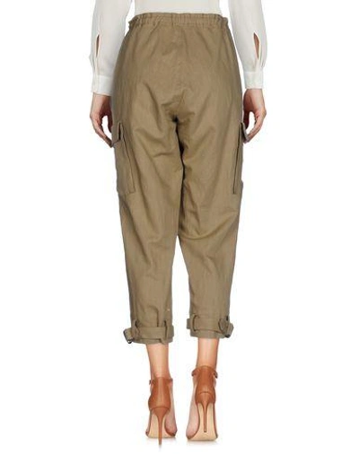 Shop Yohji Yamamoto Cropped Pants & Culottes In Khaki