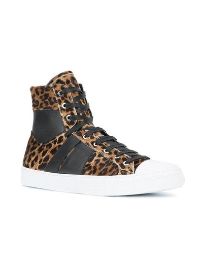 Shop Amiri Sunset Leopard Sneakers In Black