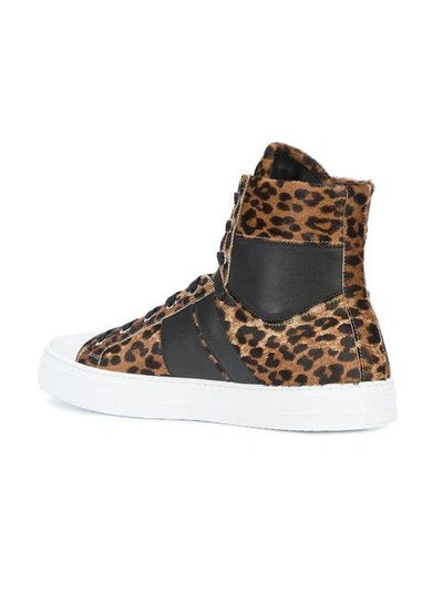 Shop Amiri Sunset Leopard Sneakers In Black