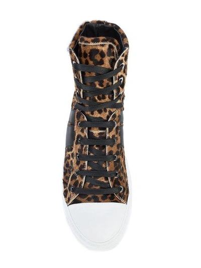 Shop Amiri Sunset Leopard Sneakers In Black