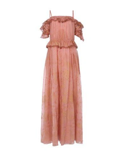 Shop Valentino Long Dresses In Pastel Pink