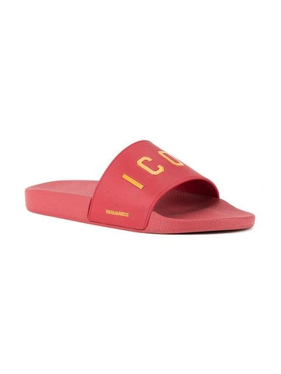 Shop Dsquared2 Icon Pool Sliders In Red