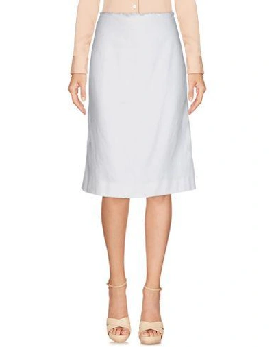Shop Lanvin Knee Length Skirt In White
