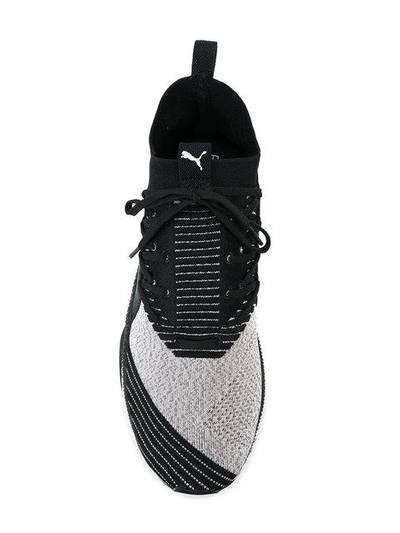 Shop Puma Woven Lace-up Sneakers In Black