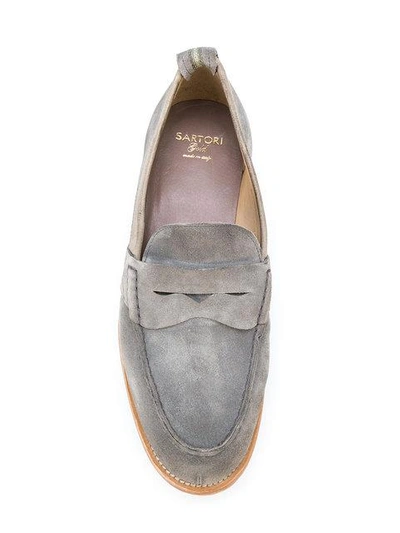 Shop Sartori Gold Classic Casual Loafers In Grey