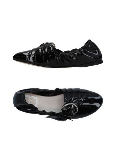 Shop Dior Ballet Flats In Black