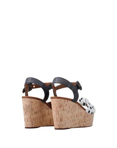 Dolce & Gabbana Polka Dot Wedge Sandals In White