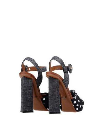 Shop Dolce & Gabbana Woman Sandals Black Size 9.5 Viscose, Cotton, Straw