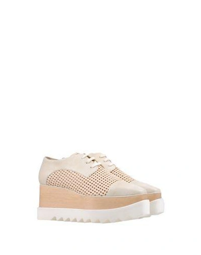 Shop Stella Mccartney Lace-up Shoes In Ivory