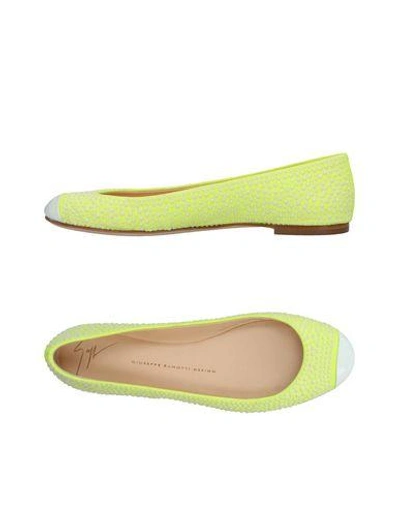 Shop Giuseppe Zanotti Ballet Flats In Yellow