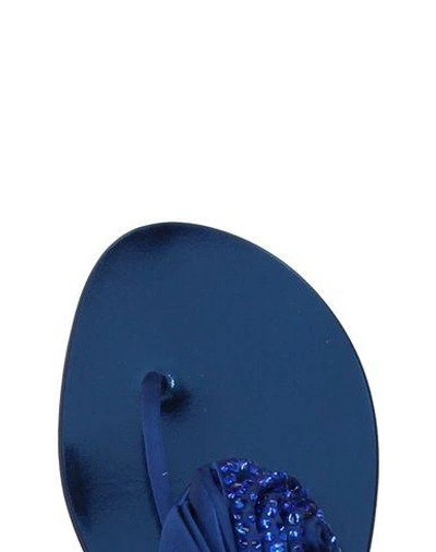 Shop Giuseppe Zanotti Flip Flops In Blue