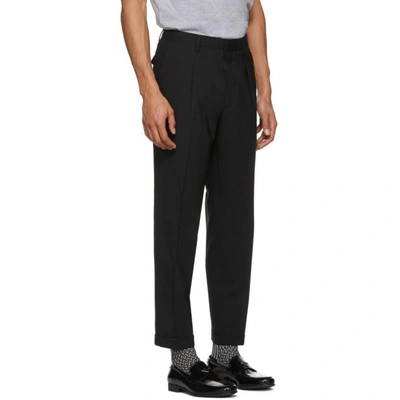 Shop Prada Black Wool Baggy Trousers In F0002-nero