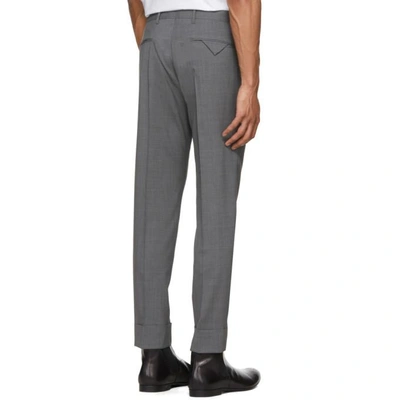 Shop Prada Grey Wool Slim Trousers
