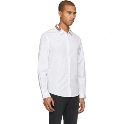 Shop Gucci White Snake Collar Shirt