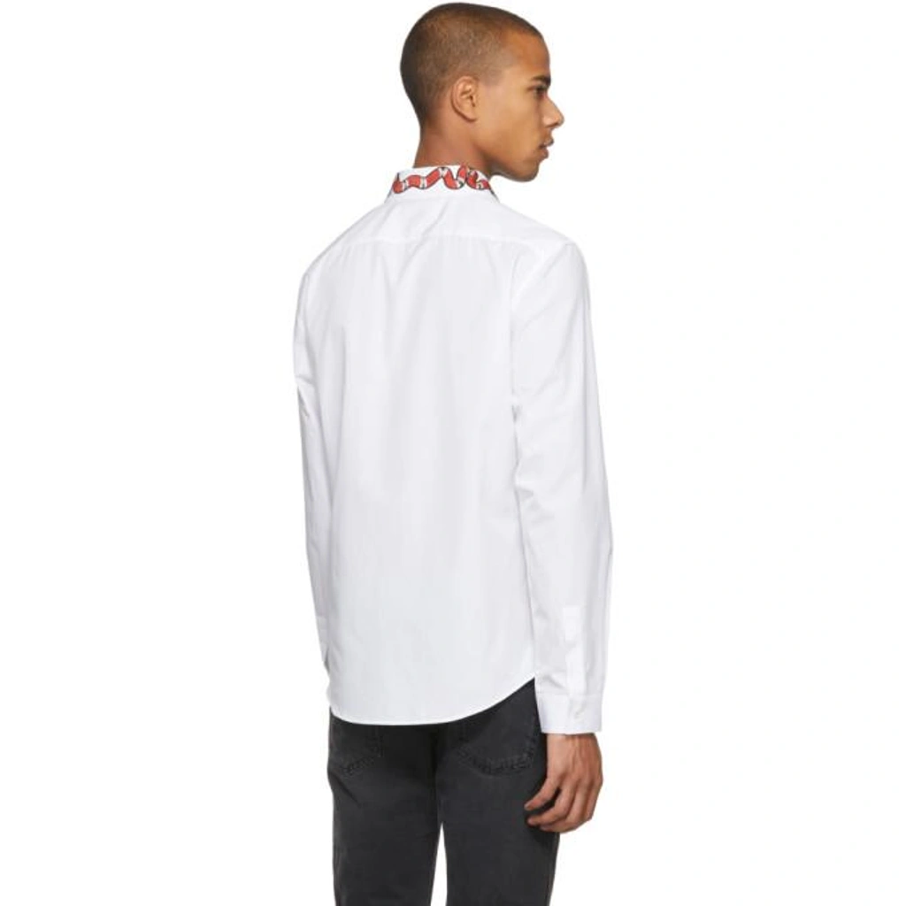 Gucci Snake Embroidered Collar Shirt In White ModeSens