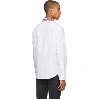 Shop Gucci White Snake Collar Shirt