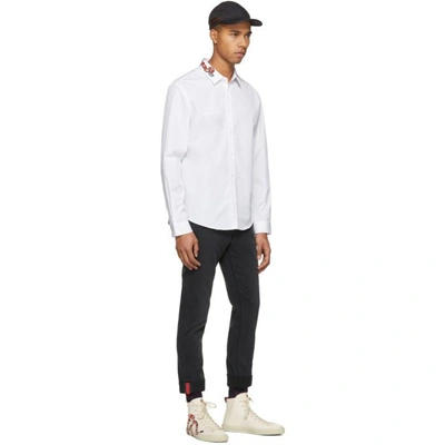 Shop Gucci White Snake Collar Shirt