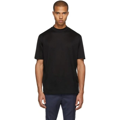 Shop Lanvin Black High Collar T-shirt In 10