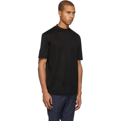 Shop Lanvin Black High Collar T-shirt In 10