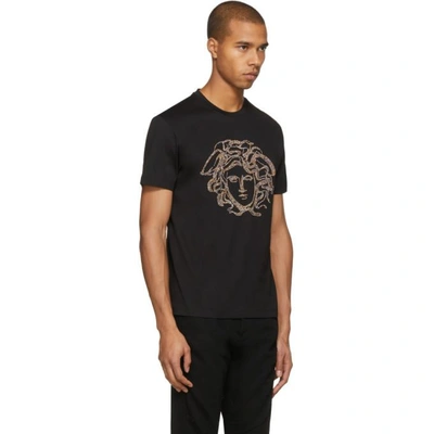 Shop Versace Black Studded Medusa T-shirt In A008 Black