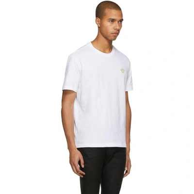 Shop Versace White And Gold Medusa Head T-shirt In A93a White