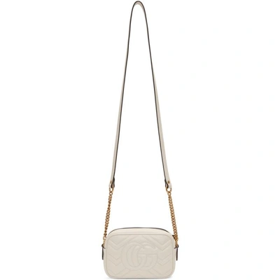 Shop Gucci White Mini Gg Marmont 2.0 Camera Bag In 9022 White