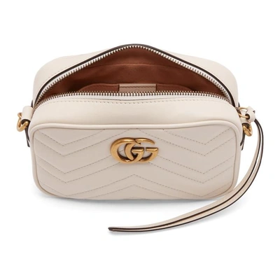 Shop Gucci White Mini Gg Marmont 2.0 Camera Bag In 9022 White