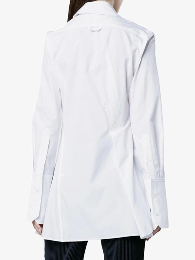 Shop Wright Le Chapelain Asymmetric Long Sleeve Shirt In White