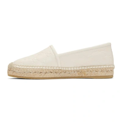 Shop Gucci Off-white  Signature Pilar Espadrilles In 9022 White