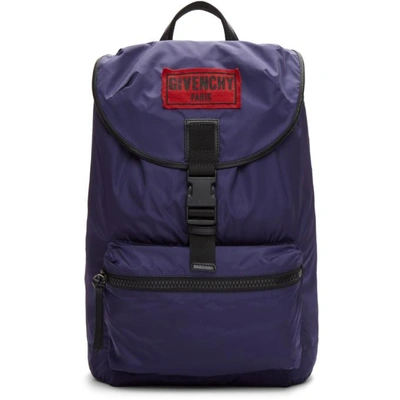 Shop Givenchy Navy Nylon Obsedia Backpack In 400 Blue