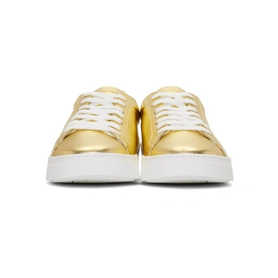 Shop Versace Gold Back Medusa Head Trainers