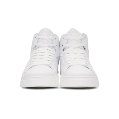 Shop Versace White Back Medusa Head High-top Sneakers In D01 White