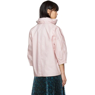 Shop Prada Pink Nylon Short Pockets Jacket In F0296 Rose