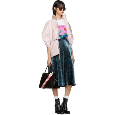 Shop Prada Pink Nylon Short Pockets Jacket In F0296 Rose