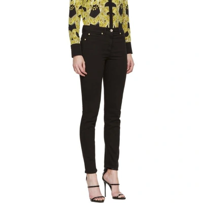 Shop Versace Black Medusa Skinny Jeans