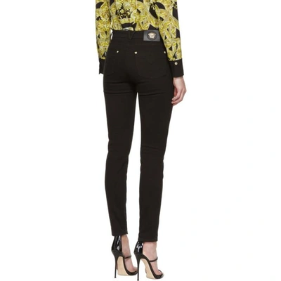 Shop Versace Black Medusa Skinny Jeans