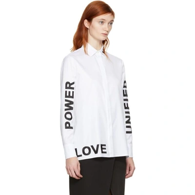 Shop Versace White 'love, Power, Unified' Shirt