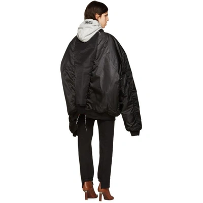 Vetements Black Oversized Bomber Jacket ModeSens
