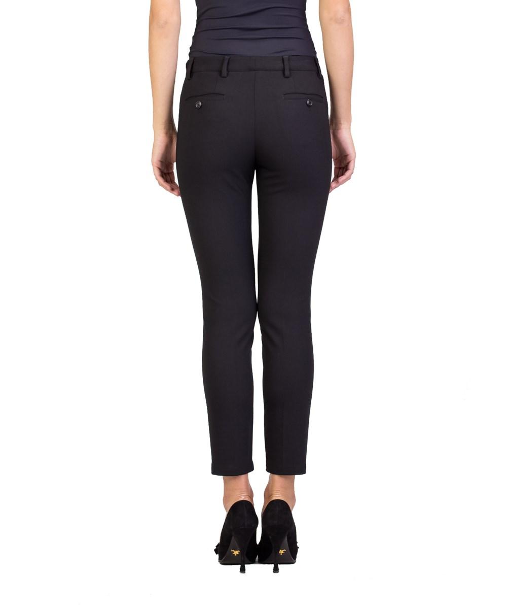 Prada Women's Virgin Wool Nylon Blend Slim Fit Stretch Pants Black | ModeSens