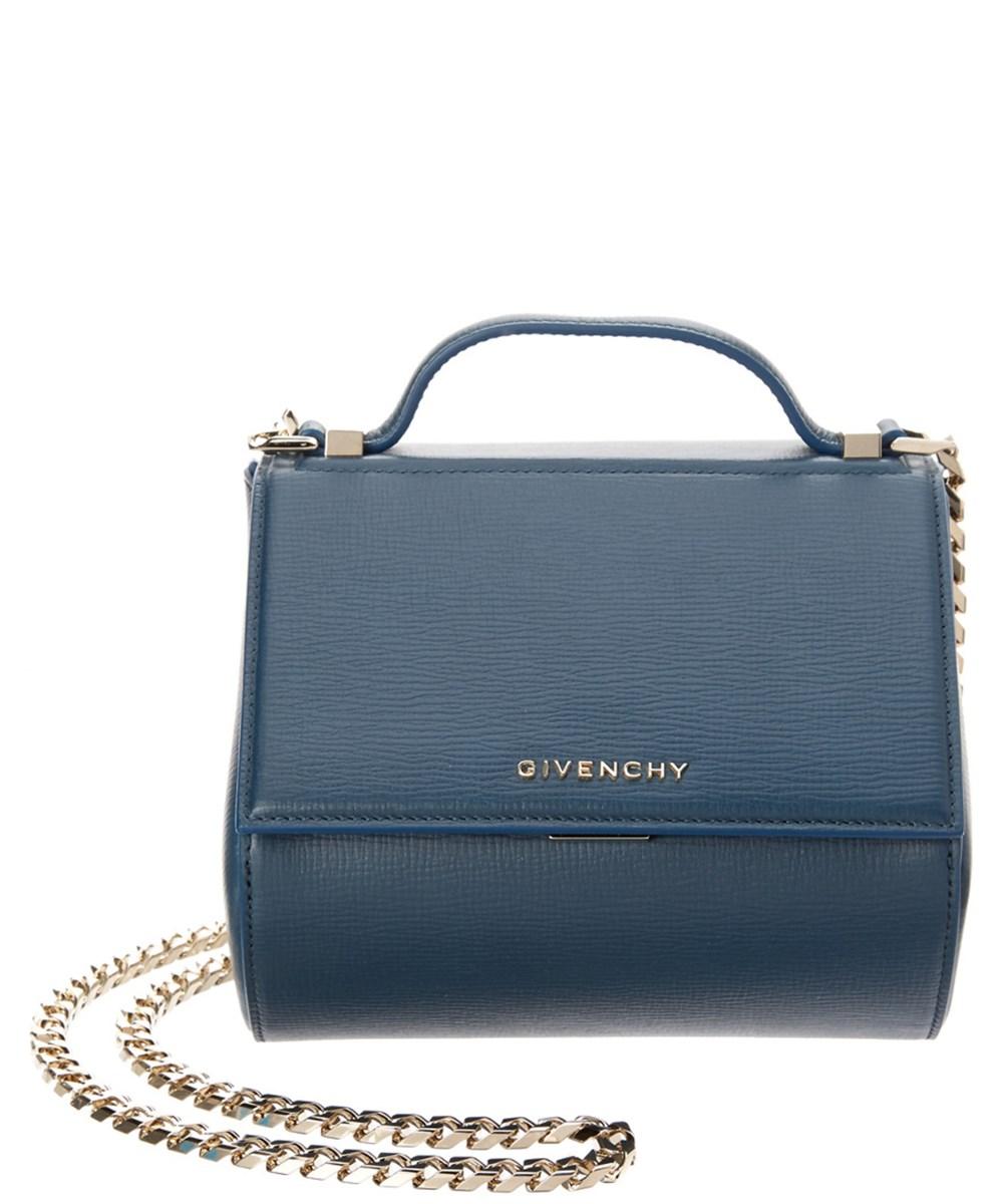 blue chain bag