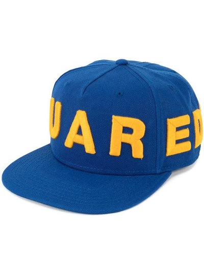 Shop Dsquared2 Logo Embroidered Baseball Cap - Blue
