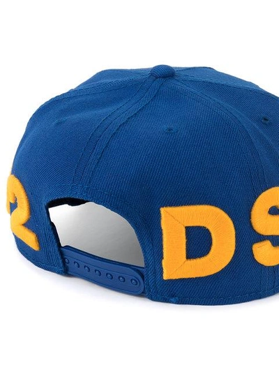 Shop Dsquared2 Logo Embroidered Baseball Cap - Blue