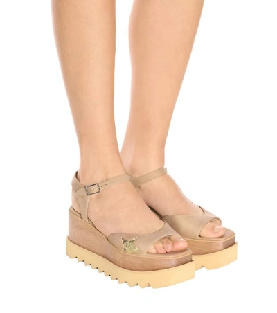 Shop Stella Mccartney Elyse Platform Sandals In Brown