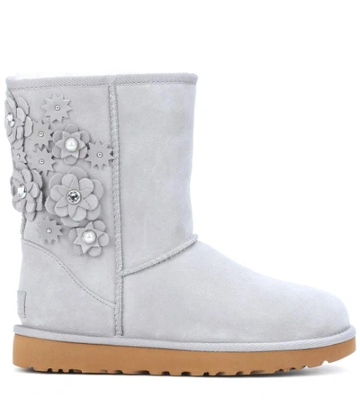 Shop Ugg Classic Short Petal Ankle Boots In Grey