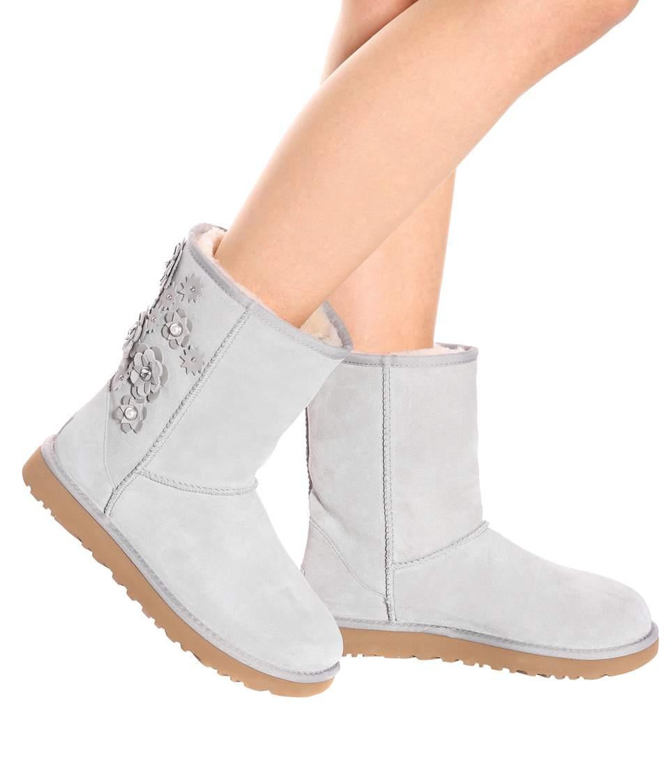 Ugg Classic Short Petal Ankle Boots In Grey ModeSens