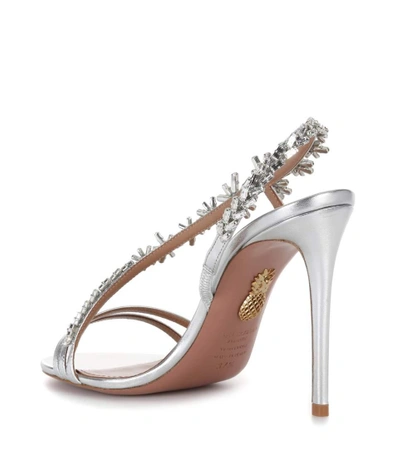 Shop Aquazzura Chateau 105 Embellished Leather Sandals In Female